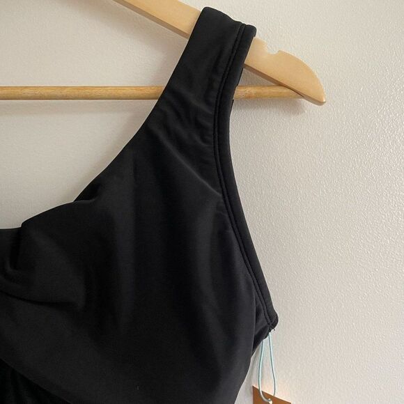 Kona Sol Womens One Piece Black Keyhole Swimsuit - Picture 4 of 7